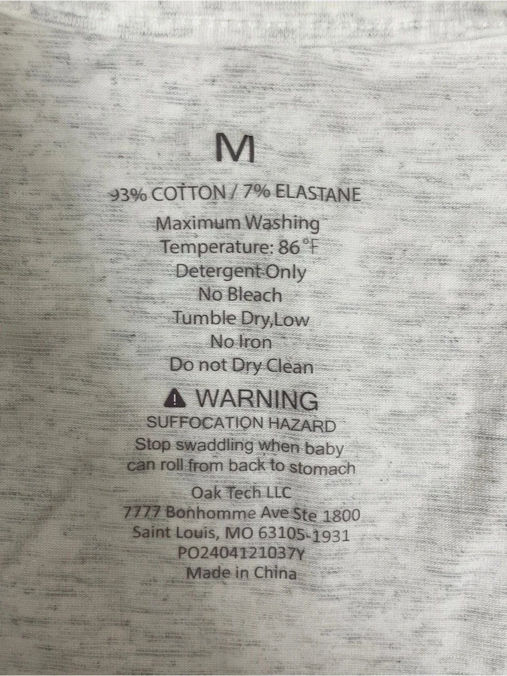 Kidira Baby Sleep Sack Swaddle Medium Cotton Gray Zip Wearable Blanket